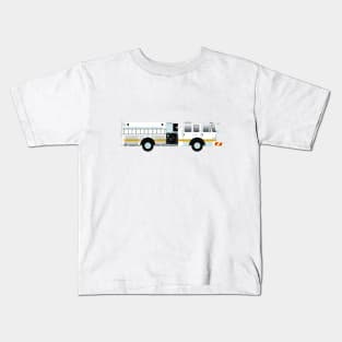 White Fire Engine (with Yellow stripe) Kids T-Shirt